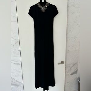 Ralph Lauren black embellished gown